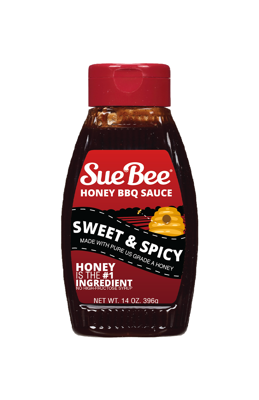 Sue Bee, Barbecue Sauce Sweet & Spicy , Honey BBQ, 14 Ounce (Pack of 1)