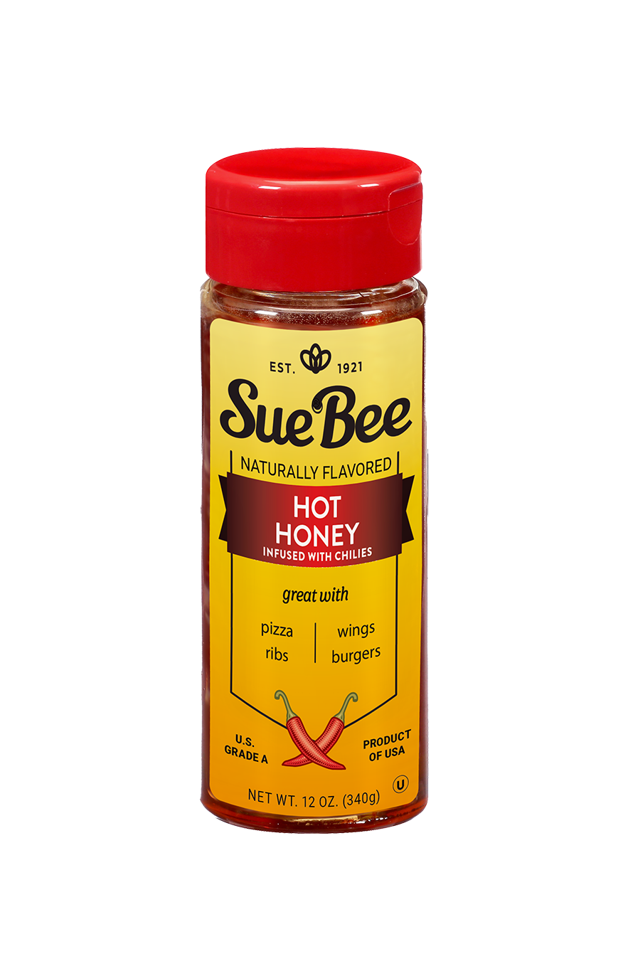 Sue Bee Infusions Hot Honey, 12 Ounce Sue Bee Chili Infused Hot Honey For Ribs, Wings, Burgers