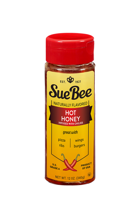 Sue Bee Infusions Hot Honey, 12 Ounce Sue Bee Chili Infused Hot Honey For Ribs, Wings, Burgers