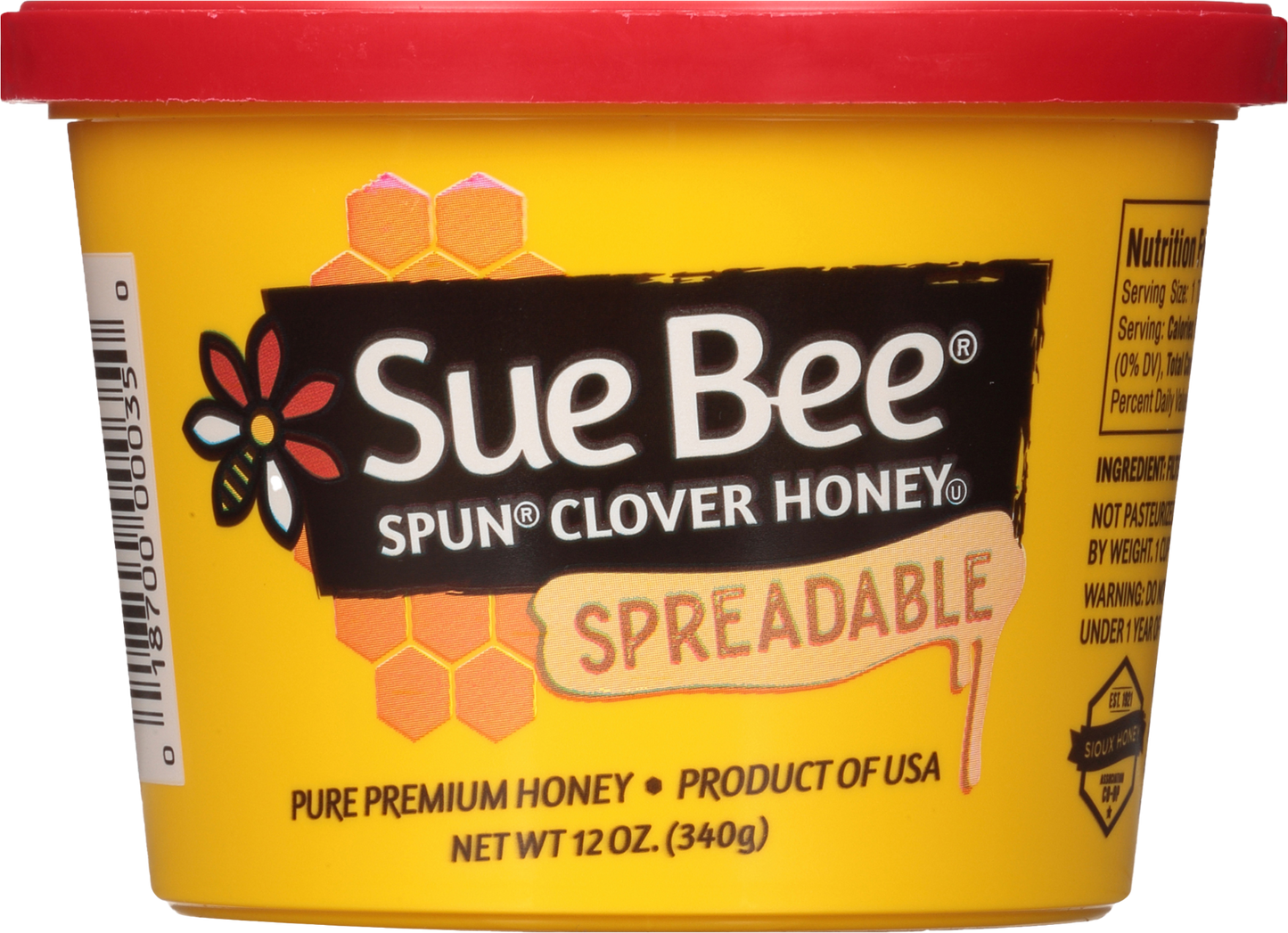 Sue Bee Spun USA Clover Honey, 12 Ounce Sue Bee Pure Premium Clover Honey From USA Beekeepers