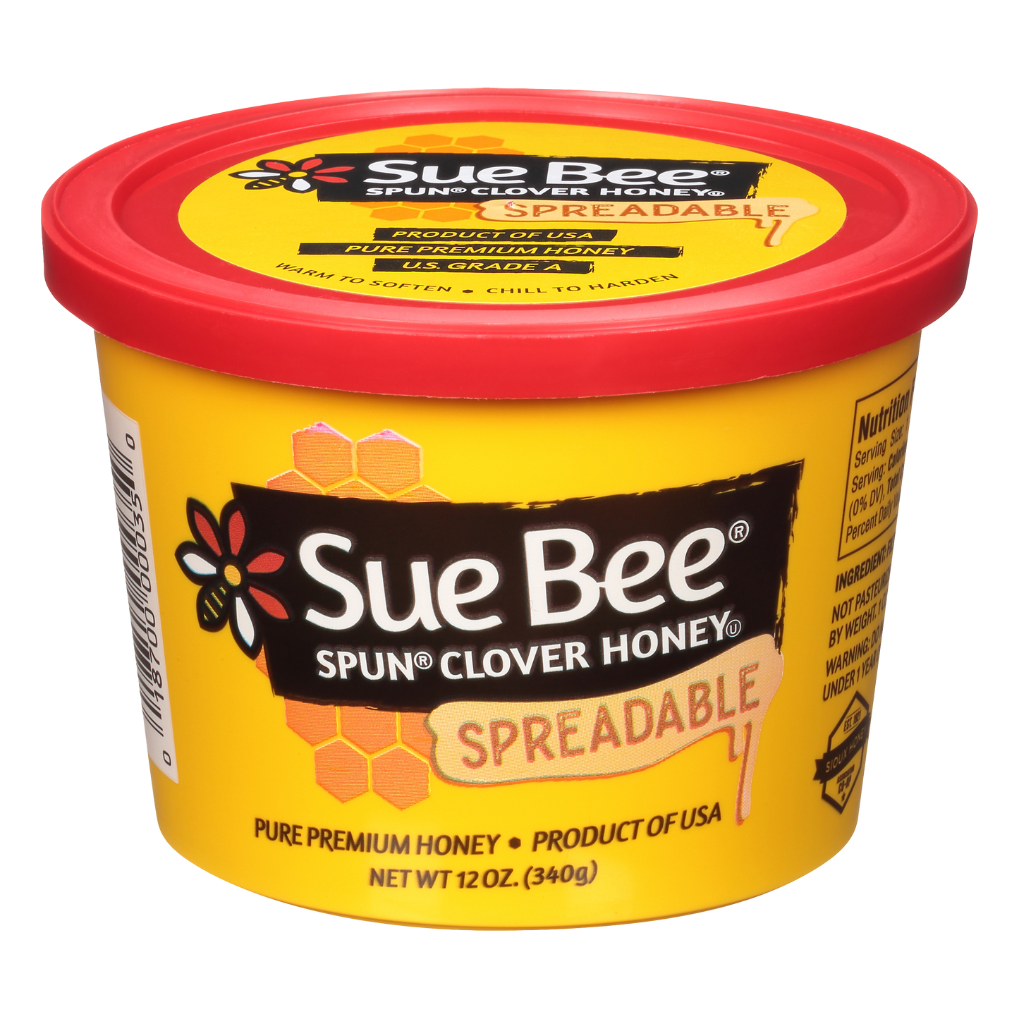 Sue Bee Spun USA Clover Honey, 12 Ounce (Pack of 6) Sue Bee Pure Premium Clover Honey From USA Beekeepers